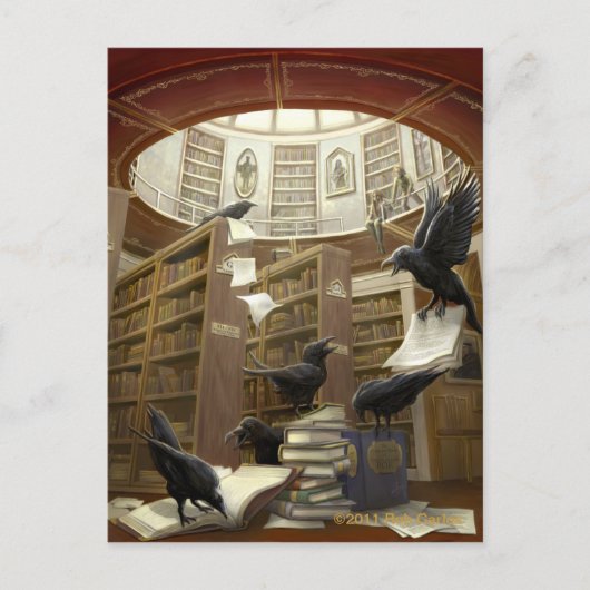 Ravens dans la carte postale de la bibliothèque (Devant)