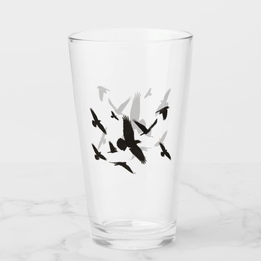 Ravens Drink of bier Glas (Achterkant)