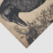 Raven's Elegy: schedel en Raven Decoupage Tissuepapier (Detail)