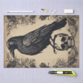 Raven's Elegy: schedel en Raven Decoupage Tissuepapier (Craft)