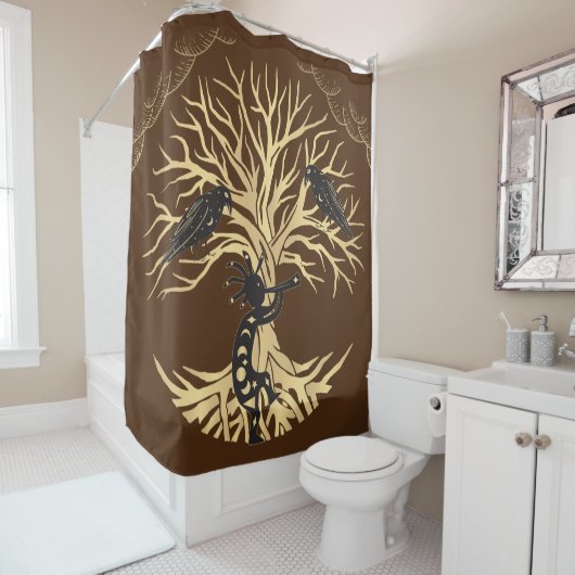 Ravens et Kokopelli rideau de douche (En situation)
