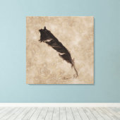 Raven's Feather Bird-lover Crow Design Canvas Afdruk (Insitu (Houten vloer))