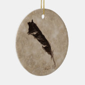 Raven's Feather Bird-lover Crow Design Keramisch Ornament (Rechts)