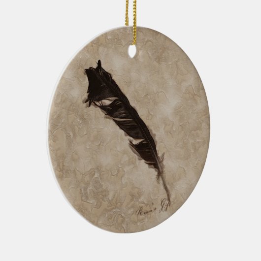 Raven's Feather Bird-lover Crow Design Keramisch Ornament (Rechts)