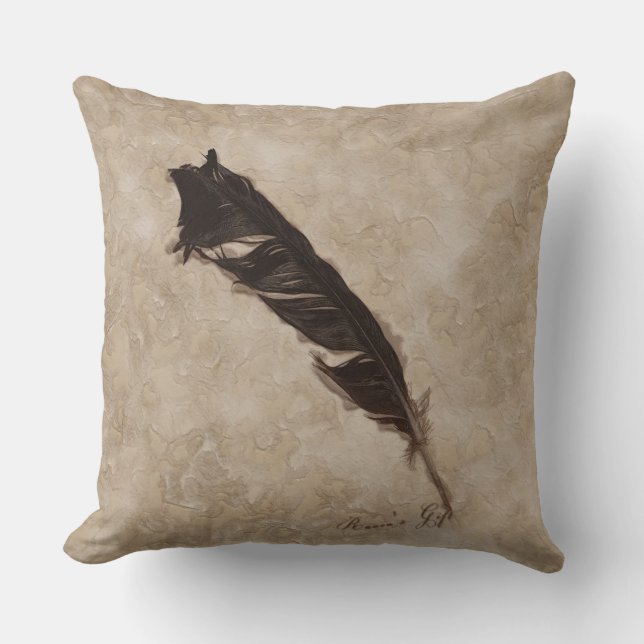 Raven's Feather Bird-lover Crow Design Kussen (Voorkant)