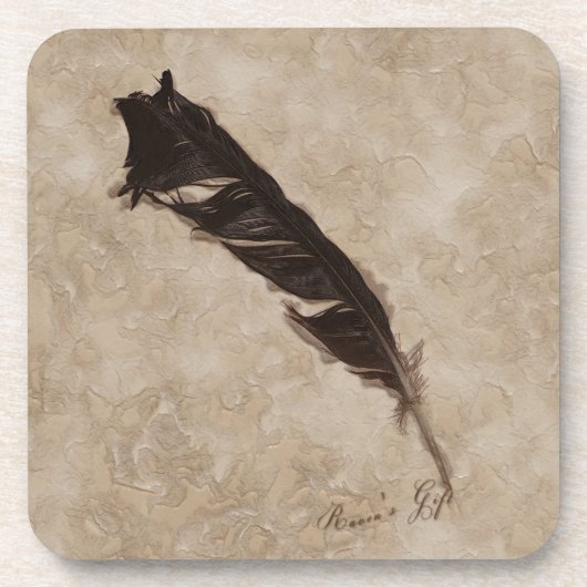Raven's Feather Bird-lover Crow Design Onderzetter (Voorkant)