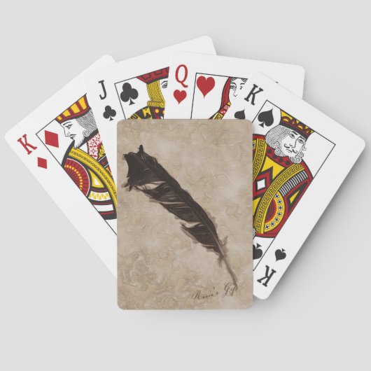 Raven's Feather Bird-lover Crow Design Pokerkaarten (Achterkant)