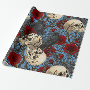 Ravens geheim. Donkere en humeurige gotische illus Cadeaupapier