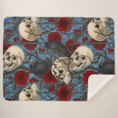 Ravens geheim. Donkere en humeurige gotische illus Sherpa Deken (Voorkant (horizontaal))