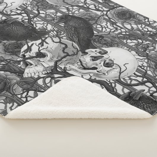 Ravens geheim. Donkere en humeurige gotische illus Sherpa Deken (3/4)