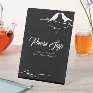 Ravens Gothic Wedding Guest Book Reclamebord Met Voetstuk
