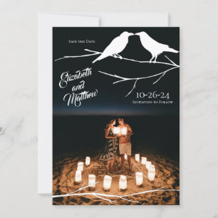 Ravens Gothic Wedding Save the Date Kaart