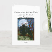 Raven's Moon Black Cat Crow Gothic Fantasy Art Kaa Kaart (Achterkant)