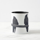"RAVENS ON A WIRE" Amateurs d'oiseaux Mug (Centre)