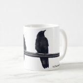 "RAVENS ON A WIRE" Corvids Wildlife Mug (Devant droit)