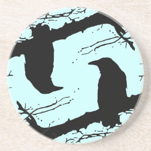 Ravens op de boom zandsteen onderzetter