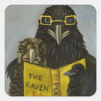 Ravens Read Vierkante Sticker