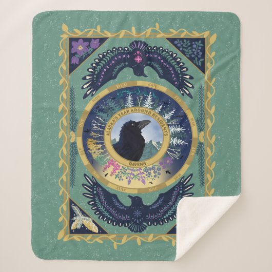 Ravens Sherpa Blanket Sherpa Deken (Voorkant)