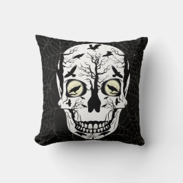 Ravens Skull Skeleton Pillow Home Decor Kussen