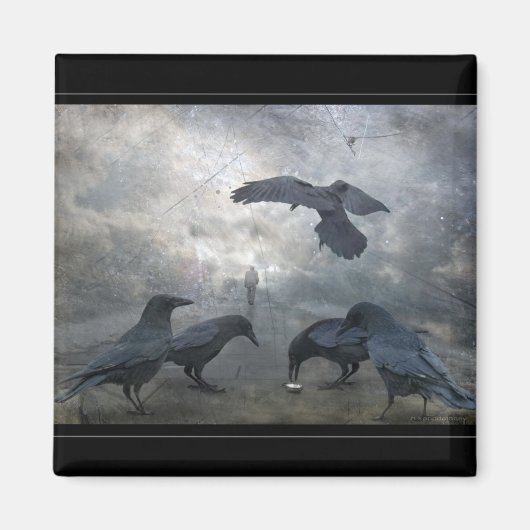 Ravens spelen met verloren tijd magneet (Voorkant)