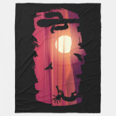 Ravens Wolves Animals Kokopelli Southwest Fleece Deken (Voorkant)
