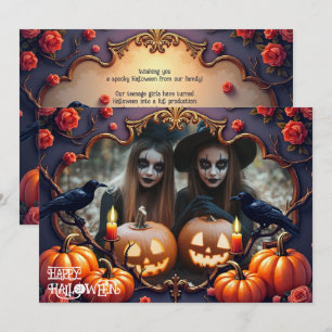 🎃Ravenwood Gotische aangepaste fotokaart Kaart