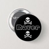 Raver Skull Button (Voorkant /achterkant)
