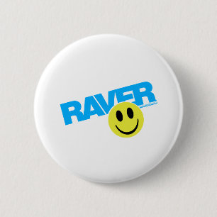 Raver Smilie - DJ Clubbing Rave Party Music Ronde Button 5,7 Cm