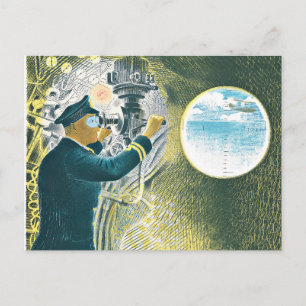 Ravilious, agent die door een Periscope kijkt Briefkaart