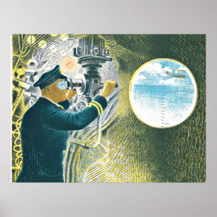 Ravilious, agent die door een Periscope kijkt Poster