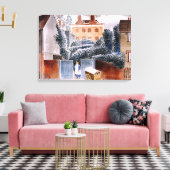 Ravilious - Castle Hedingham, Essex Canvas Afdruk (Insitu (Woonkamer))