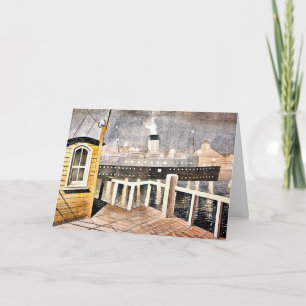 Ravilious - Channel Steamer die de haven verlaat Kaart