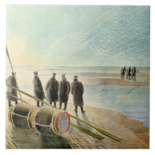 Ravilious - Gevaarlijk werk bij laag tij, Tegeltje