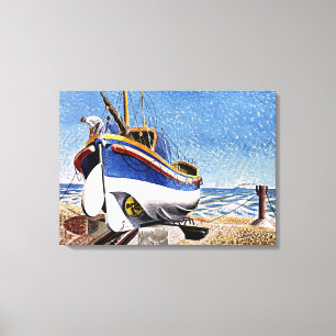 Ravilious - Lifeboot in Aldeburgh Canvas Afdruk