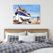 Ravilious - Lifeboot in Aldeburgh Canvas Afdruk (Insitu (Slaapkamer))