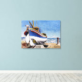 Ravilious - Lifeboot in Aldeburgh Canvas Afdruk (Insitu (Houten vloer))