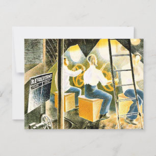 Ravilious - Mannen die onderzeese controles uitvoe Briefkaart