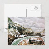 Ravilious - nieuwjaarssneeuw briefkaart (Voorkant / Achterkant)