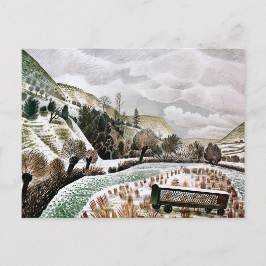 Ravilious - nieuwjaarssneeuw briefkaart (Voorkant)