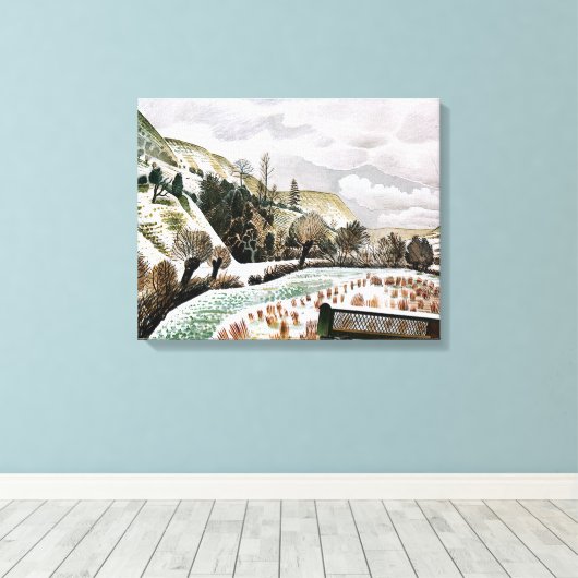 Ravilious - nieuwjaarssneeuw canvas afdruk (Insitu (Houten vloer))