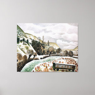 Ravilious - nieuwjaarssneeuw, canvas afdruk