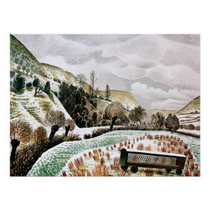Ravilious - nieuwjaarssneeuw, perfect poster