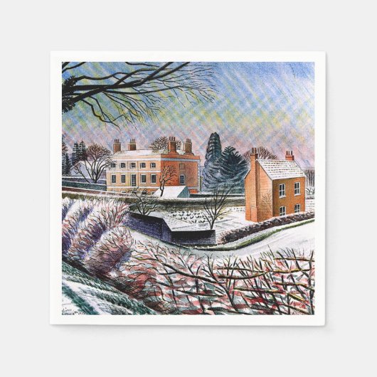 Ravilious - Pastorie in de winter Servet (Voorkant)
