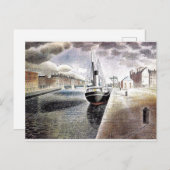 Ravilious - Pilot boot in Le Havre Briefkaart (Voorkant / Achterkant)