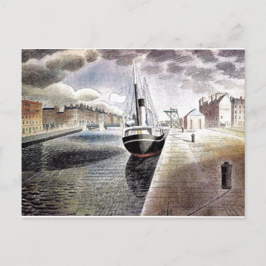 Ravilious - Pilot boot in Le Havre Briefkaart (Voorkant)