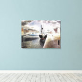 Ravilious - Pilot boot in Le Havre Canvas Afdruk (Insitu (Houten vloer))