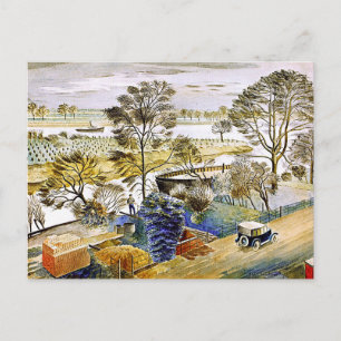 Ravilious - Thames in Hemmersmith Briefkaart