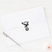 Ravin' maanvierkant sticker (Envelop)
