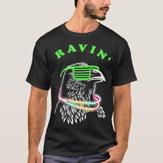 Ravin Raven Rave Party Neon Bird Funny grillmaster T-shirt (Voorkant)