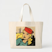 Ravishing Blond Comic Book Heroine Grote Tote Bag (Voorkant)